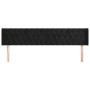 Testiera ad Orecchio Nera 203x16x78/88 cm in Velluto