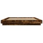 Giroletto con Luci LED Rovere Fumo 160x200 cm Legno Multistrato