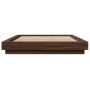 Giroletto Luci LED Rovere Marrone 140x200 cm Legno Multistrato
