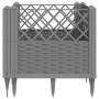 Fioriera Giardino Picchetti Grigio Chiaro 43,5x43,5x43,5 cm PP