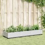 Fioriera da Giardino con Picchetti Bianca 125x40x28,5 cm PP