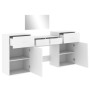 Set da Toeletta 4 pz Bianco in Legno Multistrato