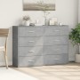 Credenze 2 pz Grigio Cemento 60x31x84 cm in Legno Multistrato