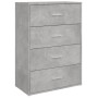 Credenze 2 pz Grigio Cemento 60x31x84 cm in Legno Multistrato