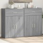 Credenze 2 pz Grigio Sonoma 60x30x84 cm in Legno Multistrato