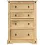 Cassettiera Corona 80x43x114 cm in Legno Massello di Pino