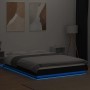 Giroletto con Luci LED Nero 120x200 cm in Legno Multistrato