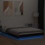 Giroletto con Luci LED Nero 140x190 cm in Legno Multistrato