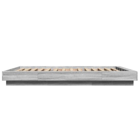 Giroletto Luci LED Grigio Sonoma 120x200 cm Legno Multistrato