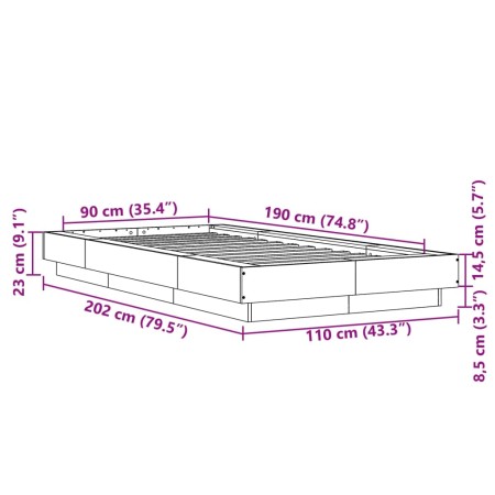 Giroletto Rovere Fumo 90x190 cm in Legno Multistrato