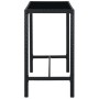 Set Bar da Giardino 7 pz con Cuscini in Polyrattan Nero