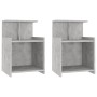 Comodini 2pz Grigio Cemento 40x35x60 cm in Legno Multistrato