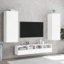 Mobile TV a Parete Bianco 40,5x30x102 cm in Legno Multistrato