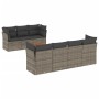 Set Divano da Giardino 8 pz con Cuscini Grigio in Polyrattan