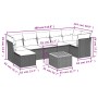 Set Divani da Giardino con Cuscini 8 pz Nero in Polyrattan