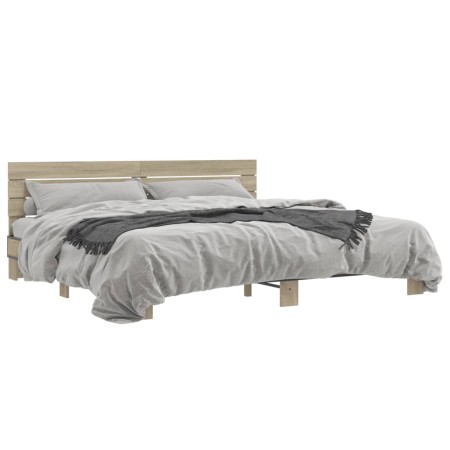Giroletto Rovere Sonoma 200x200 cm Legno Multistrato e Metallo