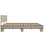 Giroletto Rovere Sonoma 200x200 cm Legno Multistrato e Metallo