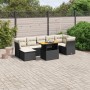 Set Divani da Giardino con Cuscini 8 pz Nero in Polyrattan