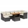 Set Divani da Giardino con Cuscini 8 pz Nero in Polyrattan