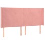 Testiera ad Orecchio Rosa 183x16x118/128 cm in Velluto
