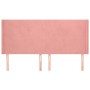 Testiera ad Orecchio Rosa 183x16x118/128 cm in Velluto