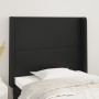 Testiera ad Orecchio Nera 93x16x118/128 cm in Similpelle