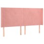 Testiera ad Orecchio Rosa 203x16x118/128 cm in Velluto