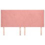 Testiera ad Orecchio Rosa 203x16x118/128 cm in Velluto