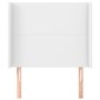 Testiera ad Orecchio Bianco 83x16x118/128 cm in Similpelle