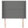 Testiera ad Orecchio Grigio Scuro 93x16x118/128 cm in Tessuto
