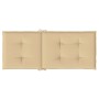 Cuscini Sedia Schiena Alta 6 Beige Mélange 120x50x4 Tessuto