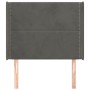 Testiera ad Orecchio Grigio Scuro 93x16x118/128 cm in Velluto