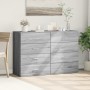 Credenze 2 pz Grigio Sonoma 60x39x80 cm in Legno Multistrato