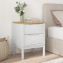 Comodino FLORO Bianco 45x39x57 cm in Legno Massello di Pino