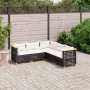 Set Divani da Giardino 5 pz con Cuscini in Polyrattan Nero