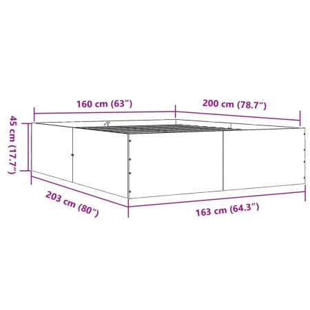 Giroletto Grigio Sonoma 160x200 cm in Legno Multistrato