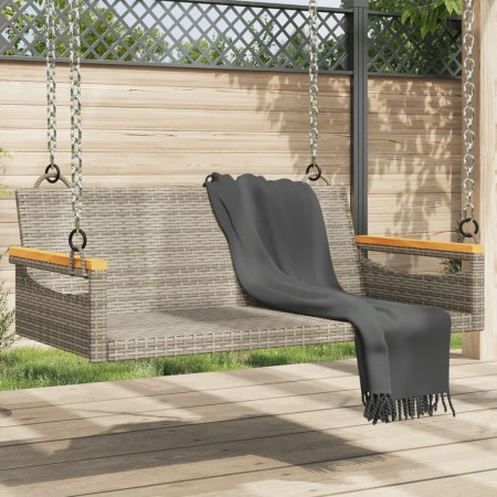 Panchina Dondolo Grigia 109x62x40 cm in Polyrattan