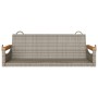 Panchina Dondolo Grigia 109x62x40 cm in Polyrattan