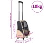 Trolley Trasportino per Animali Pieghevole Multifunzione Beige