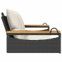 Panchina a Dondolo con Cuscini Nera 109x62x40 cm in Polyrattan