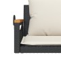 Panchina a Dondolo con Cuscini Nera 109x62x40 cm in Polyrattan