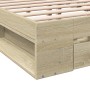 Giroletto Cassetti Rovere Sonoma 160x200 cm Legno Multistrato