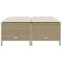 Sgabelli da Giardino con Cuscini 4 pz Beige in Polyrattan