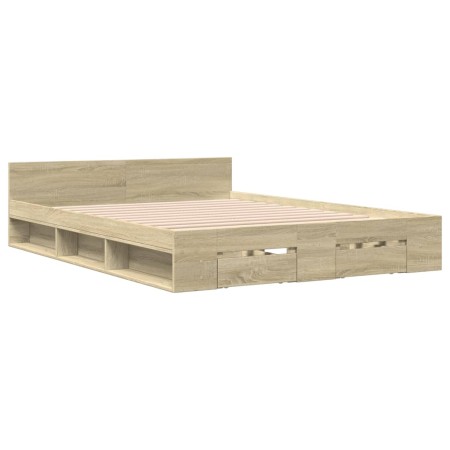 Giroletto Cassetti Rovere Sonoma 120x200 cm Legno Multistrato