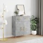 Credenza Grigio Cemento 69,5x34x90 cm in Legno Multistrato