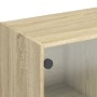 Credenza con Ante Rovere Sonoma 68x37x142 cm Legno Multistrato