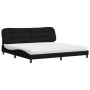 Letto con Materasso Nero 200x200 cm in Tessuto