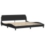 Letto con Materasso Nero 200x200 cm in Tessuto