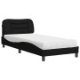 Letto con Materasso Nero 90x190 cm in Tessuto