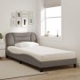 Letto con Materasso Tortora 100x200 cm in Tessuto